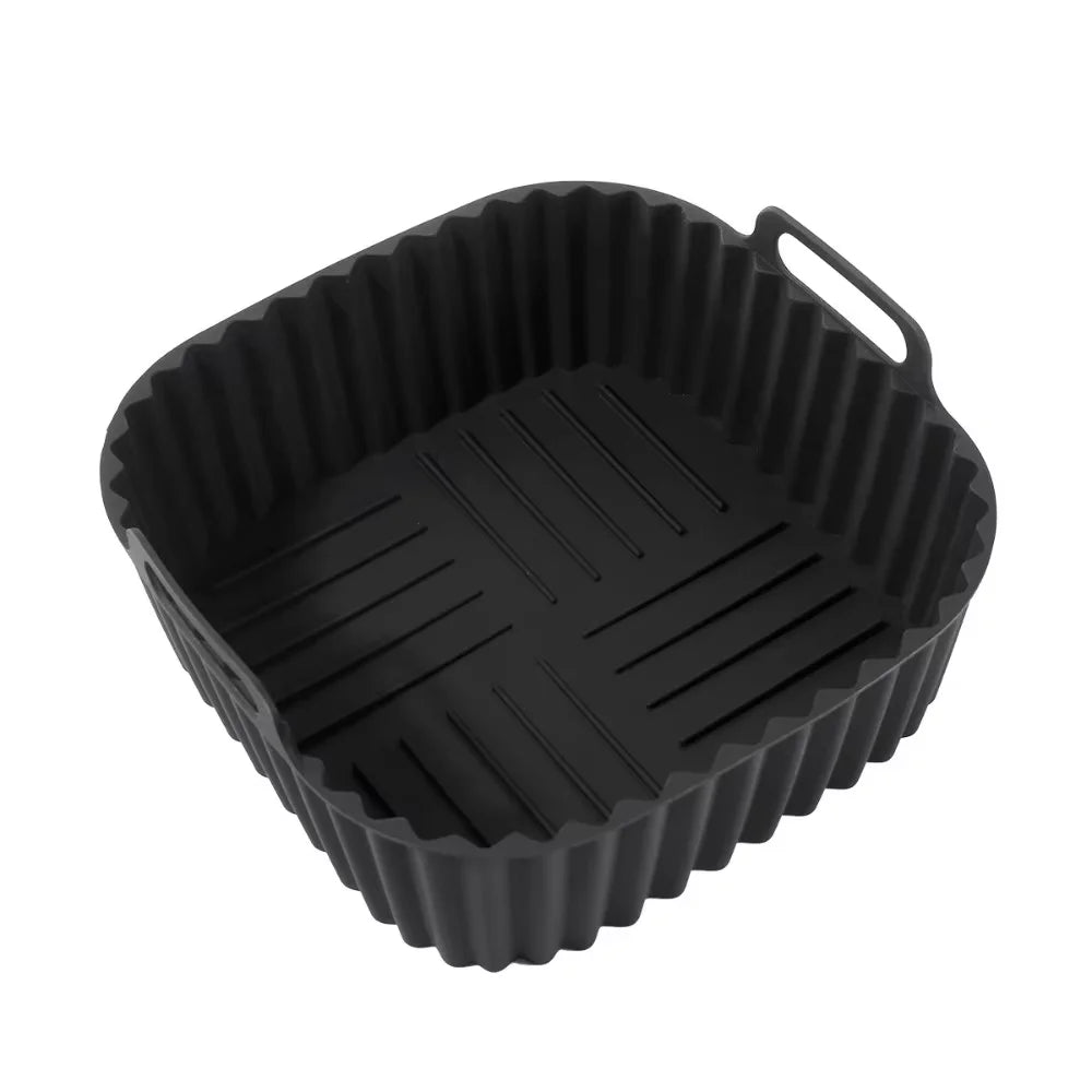 Air Fryer Silicone Liners Square Reusable Non Stick Basket Mat for 4-7QT Air Fryer Oven Microwave Baking Airfryer Accessories